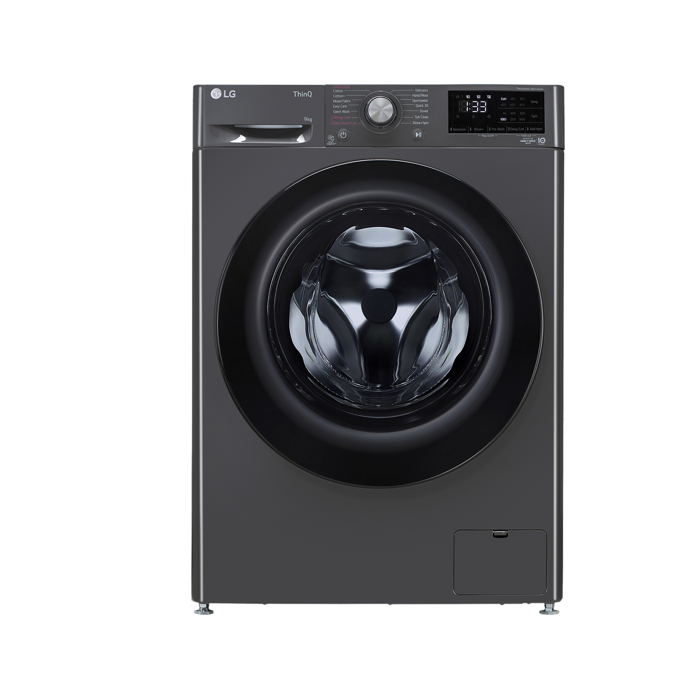 LG 8 Kg 5 Star Inverter Fully Automatic Front Load Washing Machine (FHP1208A5M.AMBQEIL, In-built Heater, Middle Black)