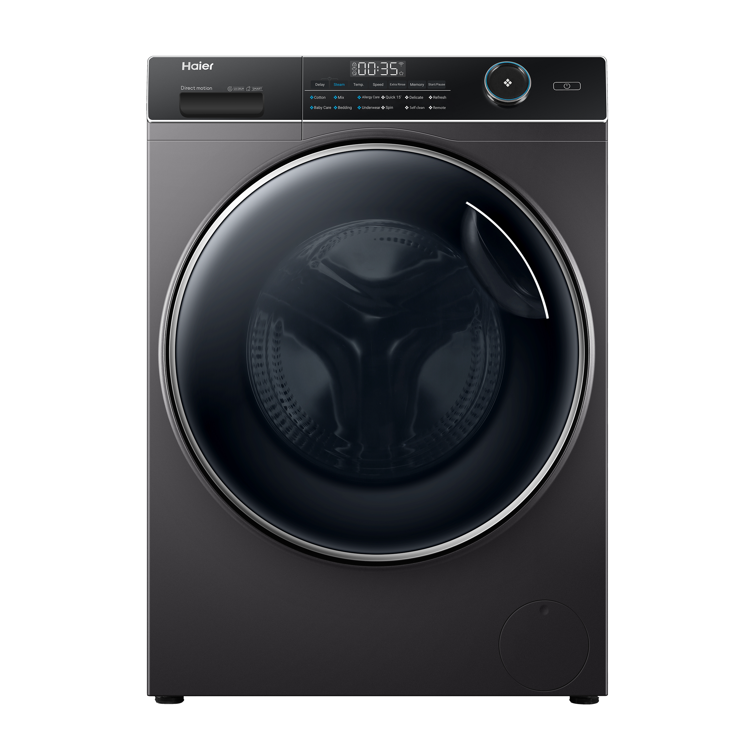 Haier 9 kg Fully Automatic Front Load Washing Machine (HW90-DM14959CS8U1, Direct Motion Motor, Dark Jade Silver)