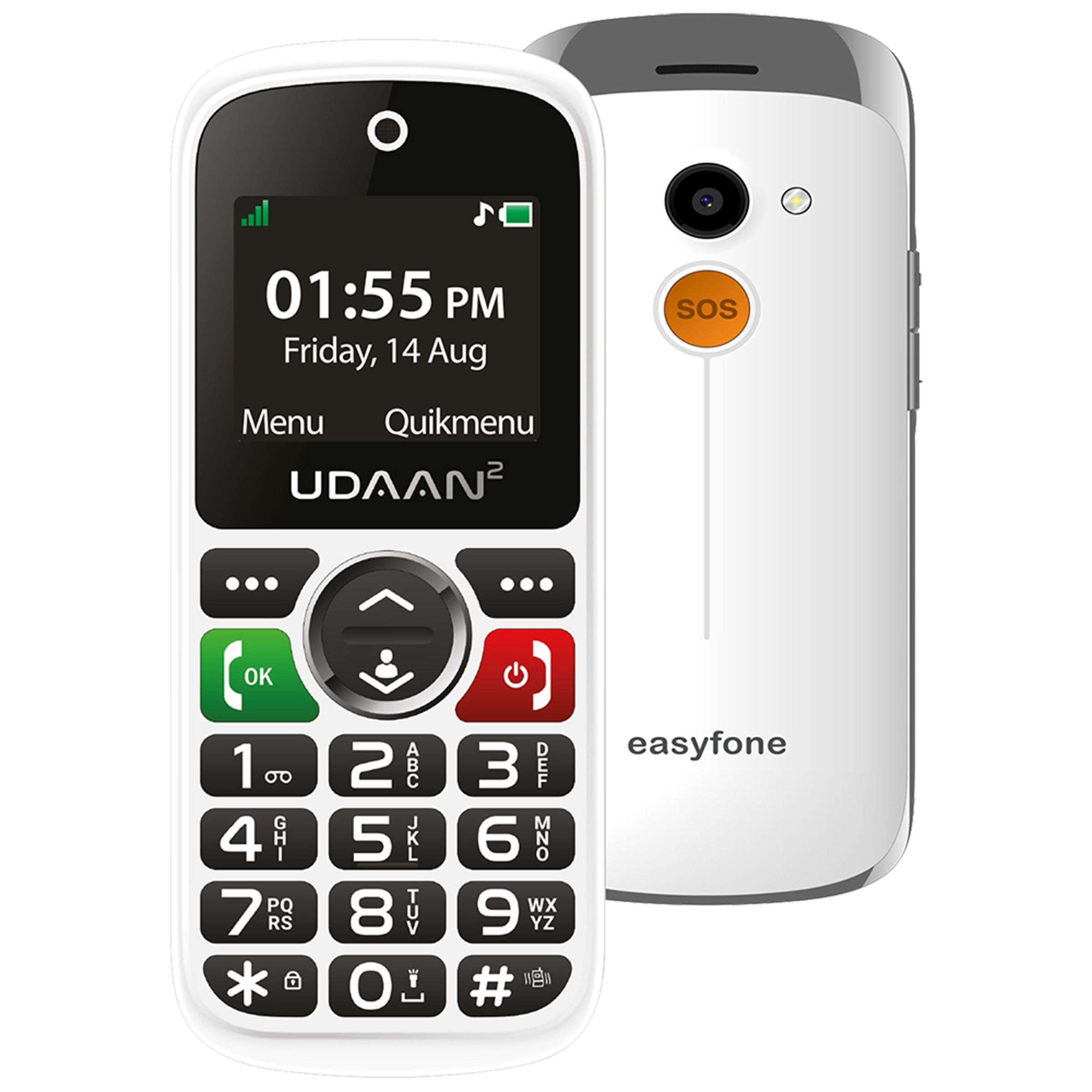 easyfone Udaan 2 (32MB, Dual SIM, Rear Camera, White)