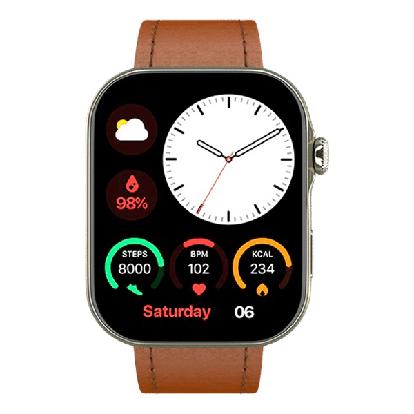 noise ColorFit Ultra 3 Smartwatch with Bluetooth Calling (49mm AMOLED Display, IP68 Water Resistant, Tan Brown Strap)_1