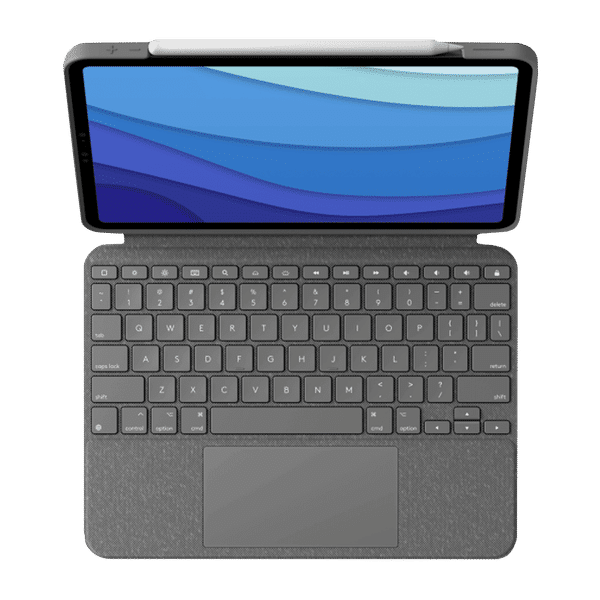logitech Combo Touch Bluetooth Detachable Keyboard for Apple iPad Pro 11 Inch (1st, 2nd, 3rd & 4th Gen) with Touchpad (Adjustable Kickstand, Oxford Grey)_1