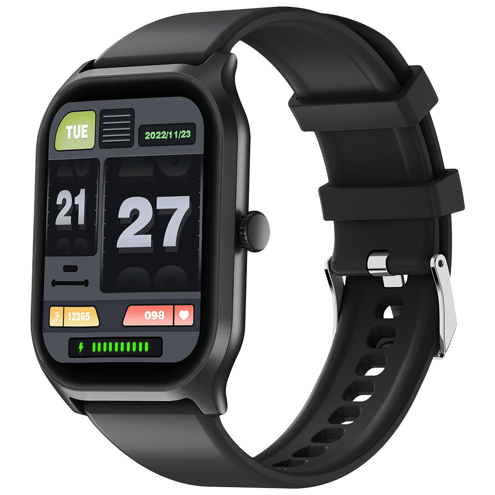 FIRE-BOLTT Hunter Smartwatch with Bluetooth Calling (51.05mm TFT Display, IP67 Water Resistant, Black Strap)