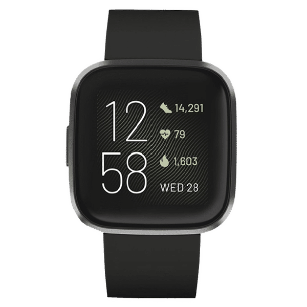 fitbit Versa 2 Smartwatch (Color AMOLED Touchscreen Display, FB507BKBK, Black/Carbon, Elastomer Band)_1