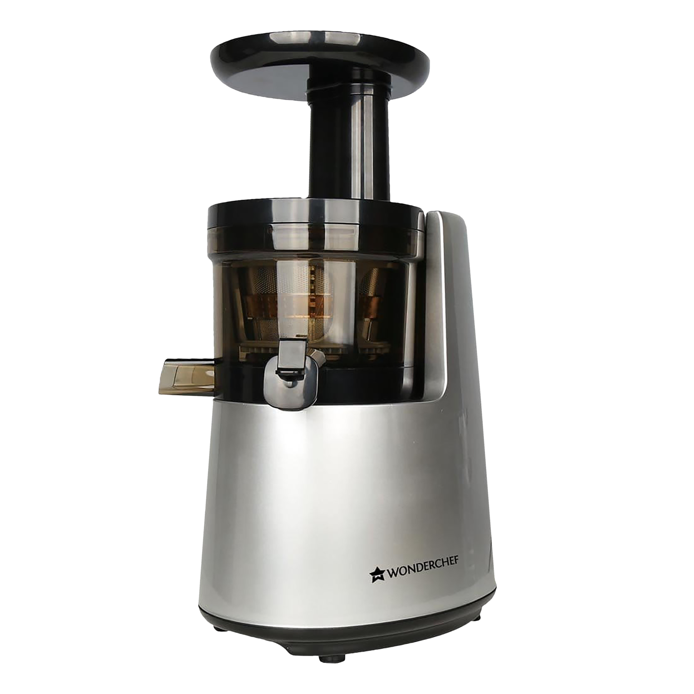 WONDERCHEF V6 240 Watt 2 Jars Cold Press Slow Juicer (Dishwasher Safe, Black/Silver)