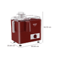 MAHARAJA WHITELINE Mark 1 Classic 450 Watt Juice Extractor (Maximum Juice Efficiency, Cherry Red)_3