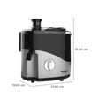 MAHARAJA WHITELINE Odacio Plus JX1-157 550 Watt 3 Jars Juicer Mixer Grinder (18000 RPM, Overload Protection, Black/Silver)_3