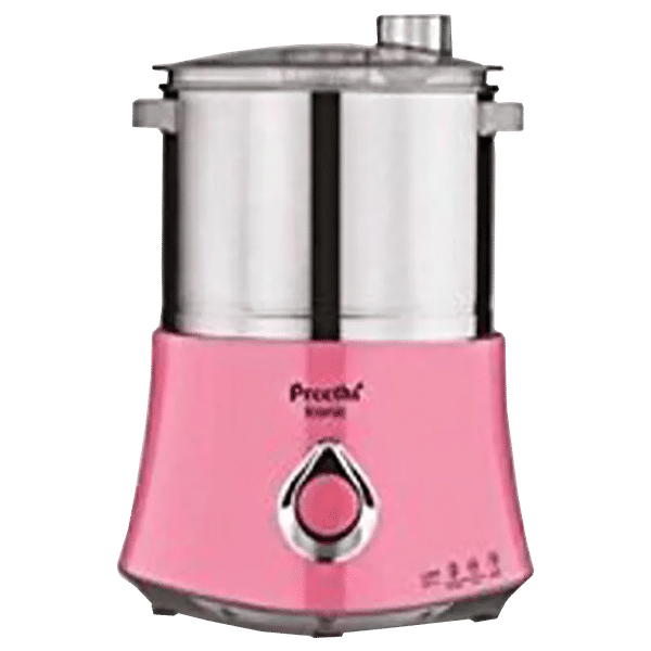 Preethi Iconic 2 Litres 2 Stones Wet Grinder with Atta Kneader (Bi-Directional Grinding Technology, Pink)_1