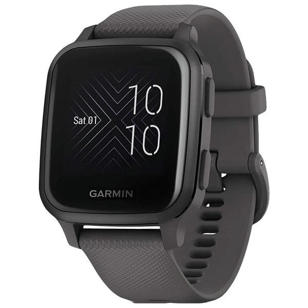 GARMIN Venu Sq Music Edition Smartwatch with Activity Tracker (33.1mm with MIP Display, Water Resistant, Black & Slate Strap)_1