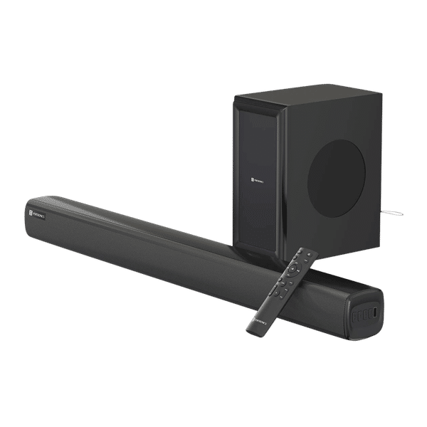 PORTRONICS Pure Sound 101 120W Soundbar with Wired Woofer with Remote (HD Sound, 2.1 Channel, Black)_1