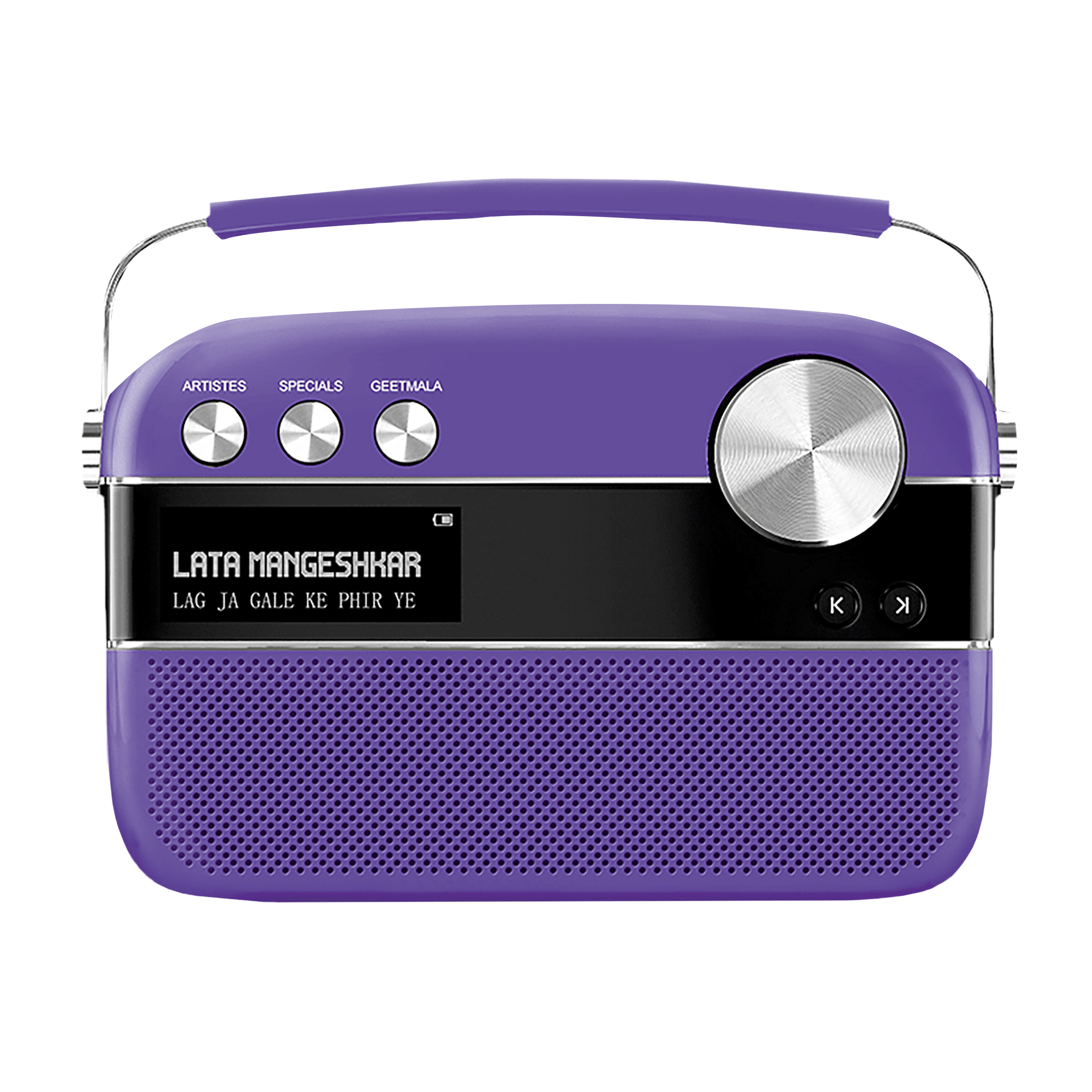 SAREGAMA Carvaan Premium Pop 6W Portable Speaker (Pre-loaded 5000 Evergreen Hindi Songs, 2.0Channel, SC230, Orchid Purple)