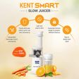 KENT Smart 80 Watt 1 Jar Slow Juicer (Low Speed Squeezing, White)_4