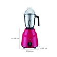 Preethi Galaxy 750 Watt 3 Jars Mixer Grinder (21000 RPM, 3 Speed Control, Pink)_3