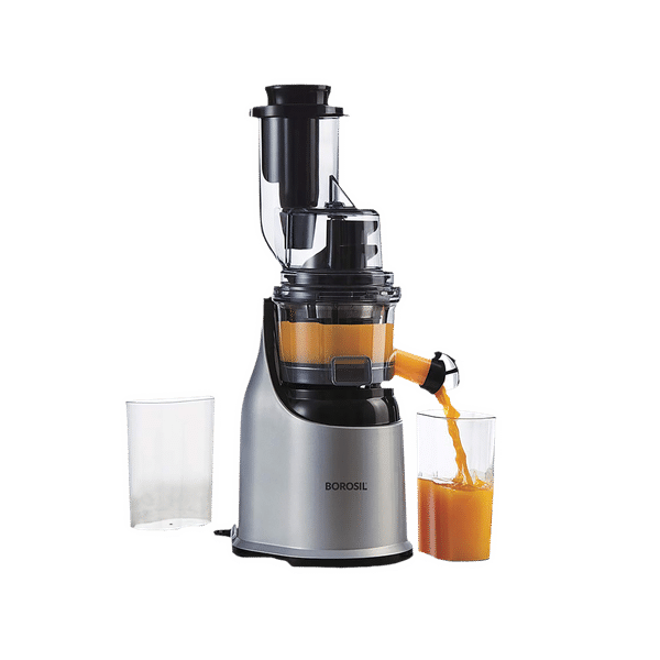 BOROSIL HealthPro 200 Watt Cold Press Slow Juicer (70 RPM, Slow Squeeze Technology, Black/Silver)_1