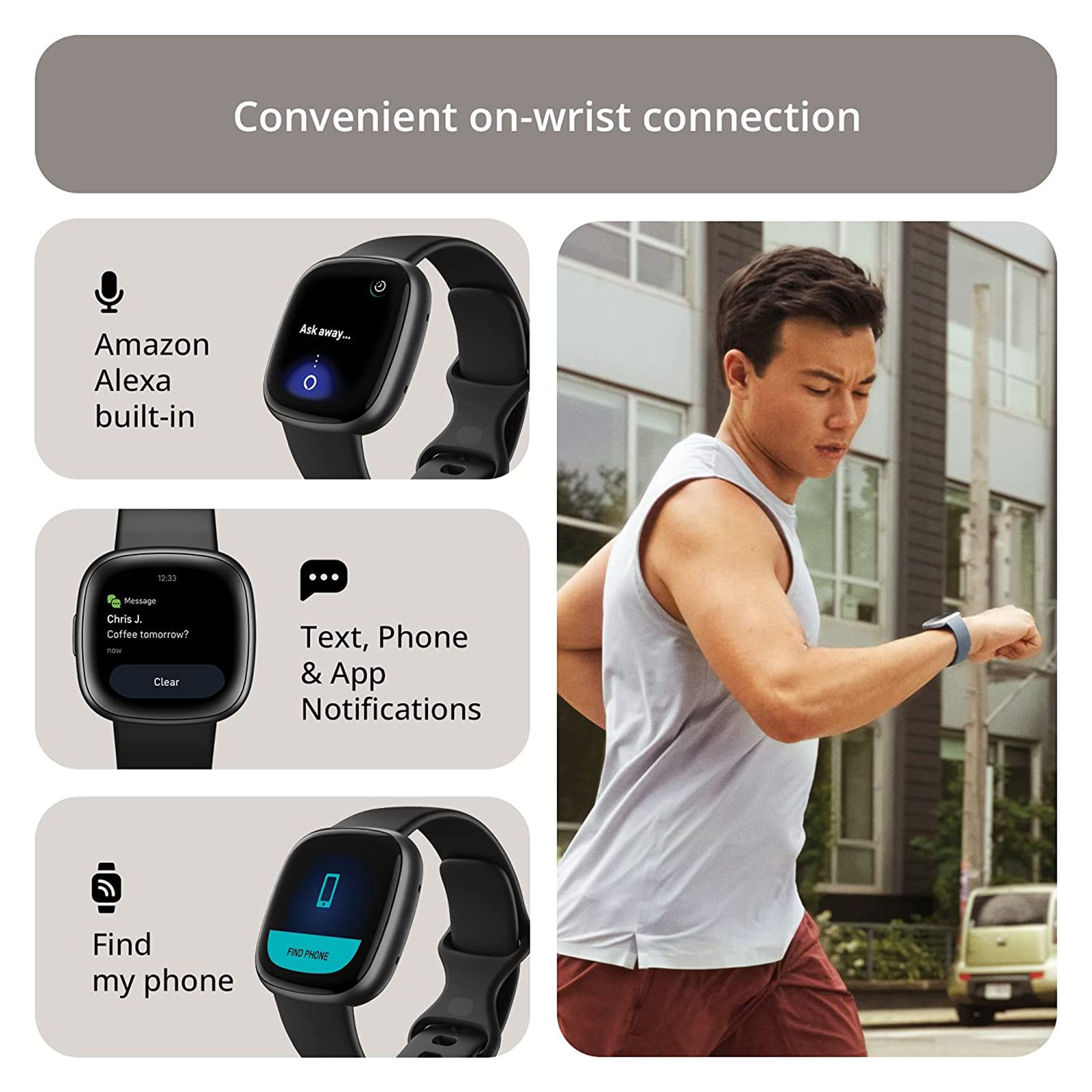 Buy fitbit Versa 4 Smartwatch with Sleep Tools (1.58 Inch Always-On ...