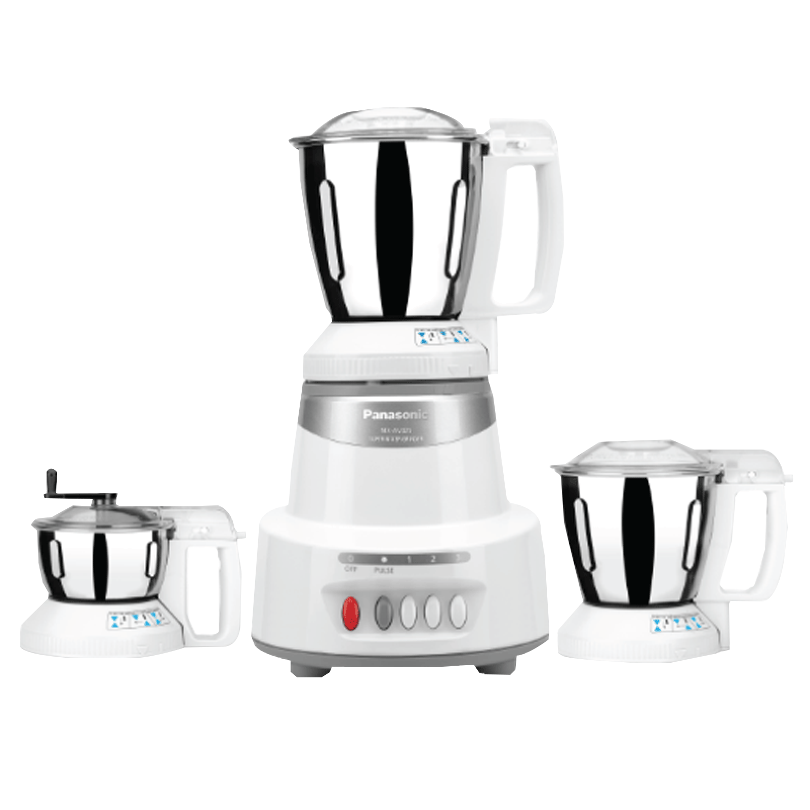 Panasonic 600 Watt 3 Jars Mixer Grinder (Double Safety Lock, Marble Silver)