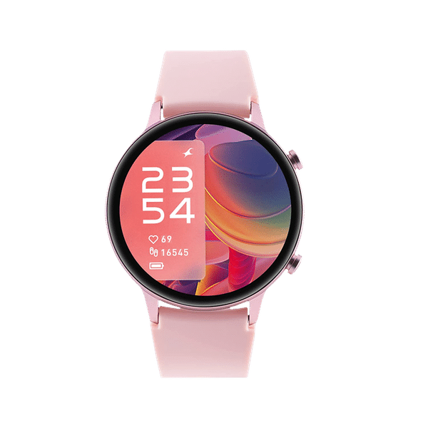 fastrack Reflex Play Plus Smartwatch with Bluetooth Calling (33.02mm AMOLED Display, IP68 Water Resistant, Pink Strap)_1