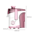 BAJAJ JX 30 500 Watt 3 Jars Juicer Mixer Grinder (18000 RPM, ISI Approved, White/Pink)_3