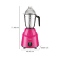 Preethi Galaxy Plus 750 Watt 4 Jars Mixer Grinder (21000 RPM, Rotary Switch with 3 Speed Control, Pink)_3