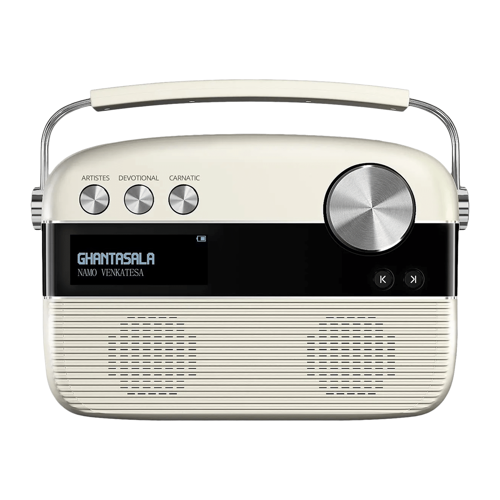 SAREGAMA Carvaan Telugu Music Player (50 Plus Dedicated Stations, SC02, Porcelain White)