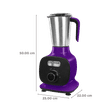 FABER Candy 800 Watt 4 Jars Mixer Grinder (22000 RPM, 8-in-1 Functions, Plum)_3