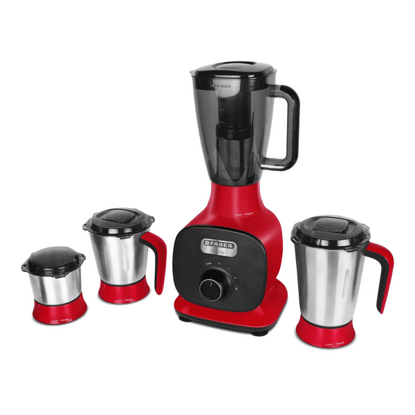 FABER Candy 800 Watt 4 Jars Mixer Grinder (22000 RPM, 8-in-1 Functions, Mystic Red)_1