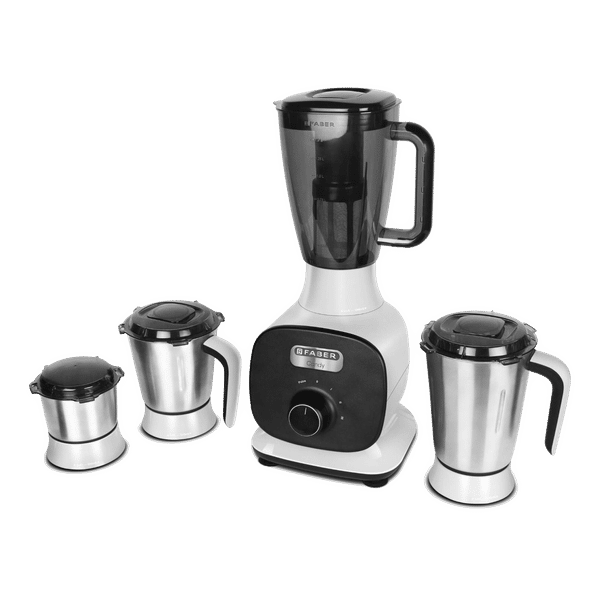 FABER Candy 800 Watt 4 Jars Mixer Grinder (22000 RPM, 8-in-1 Functions, Black/White)_1
