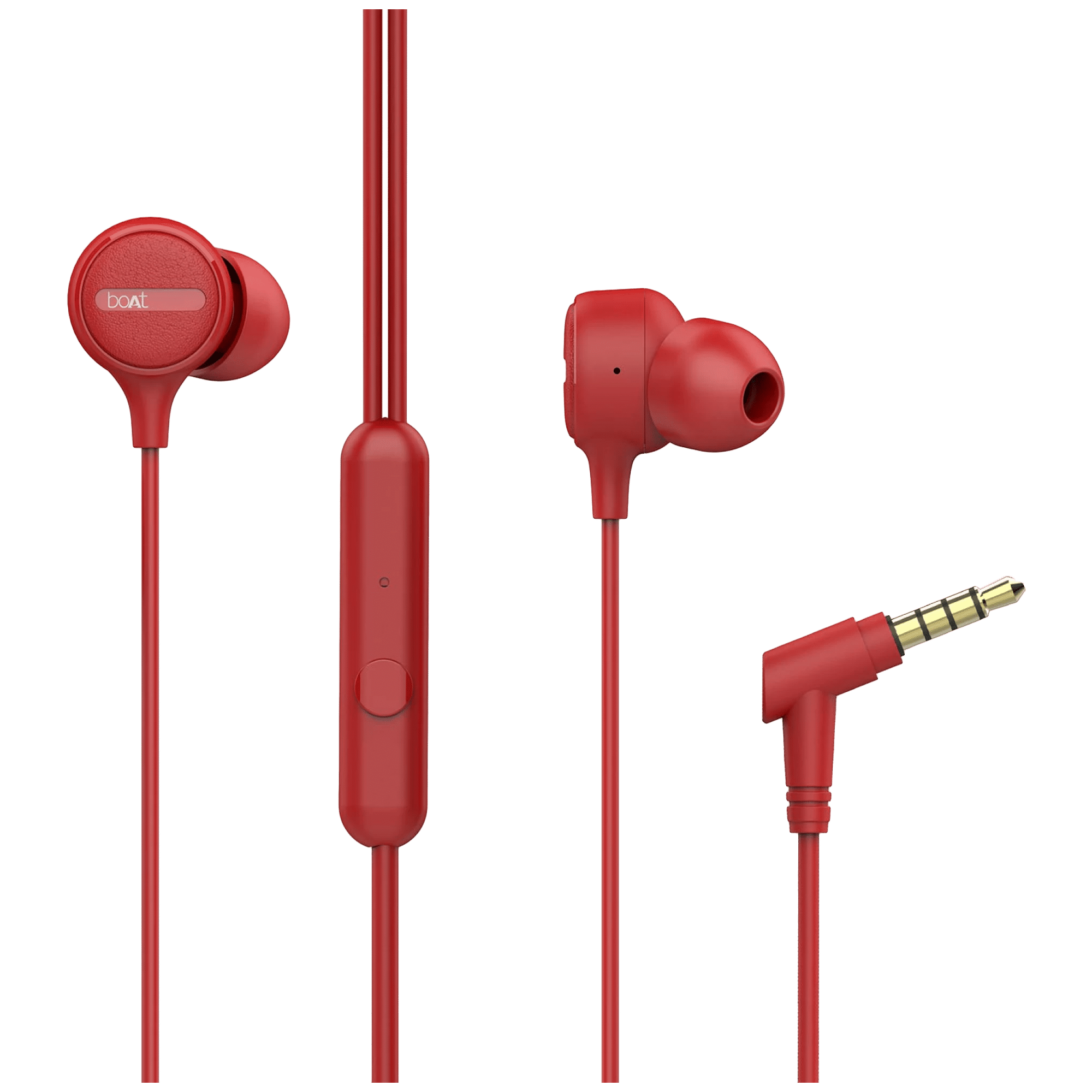 boAt Bassheads 103 Wired Earphone with Mic (In Ear, Red)