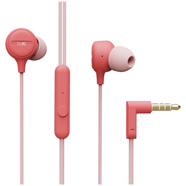 boAt Bassheads 103 Wired Earphone with Mic (In Ear, Mint Pink)_1