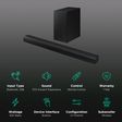 SAMSUNG 300W Soundbar with Subwoofer with Remote (Dolby Atmos, 2.1 Channel, Black)_2