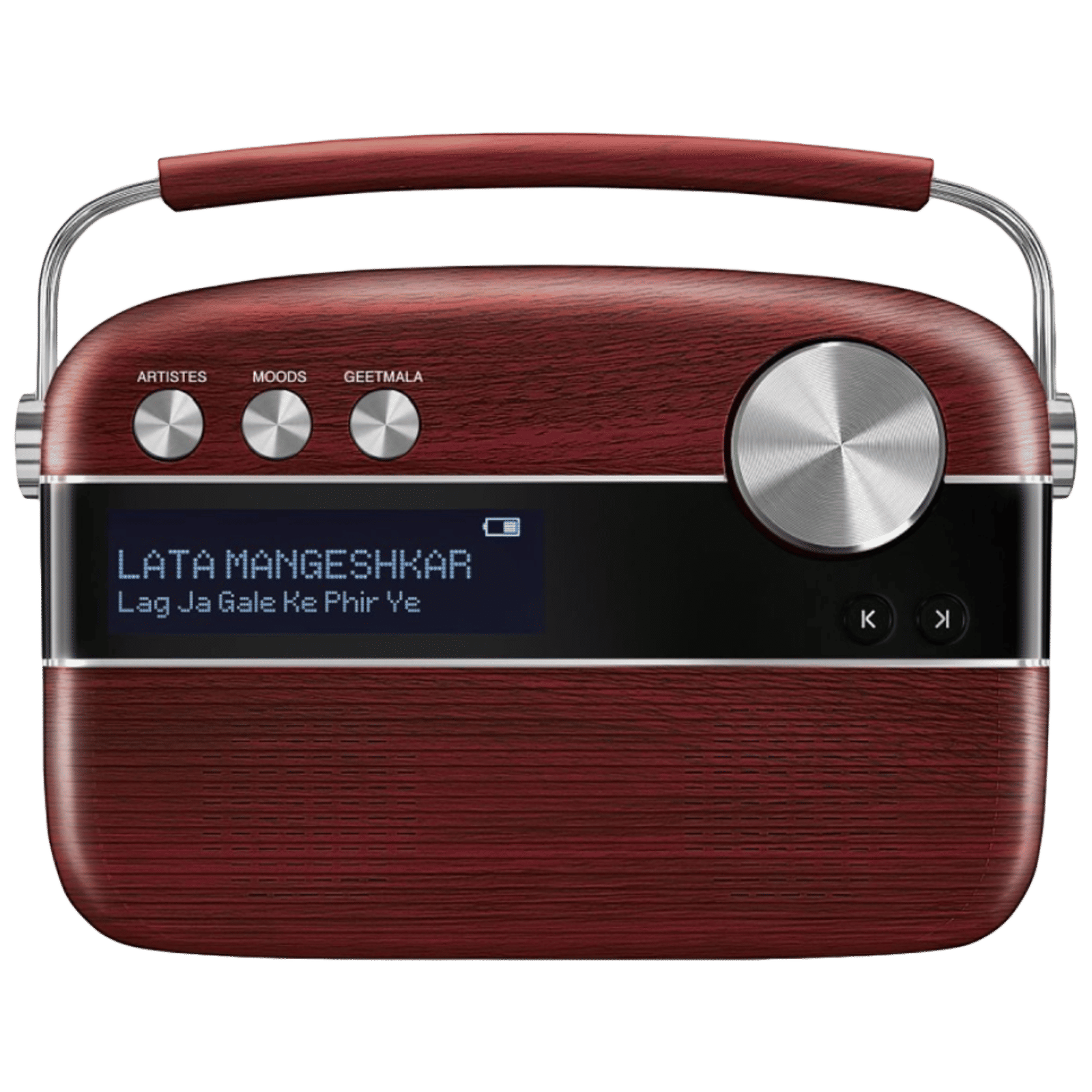 SAREGAMA Carvaan 6 Watts Bengali Music Player (In-Built Stereo Speakers, SC03, Cherrywood Red)