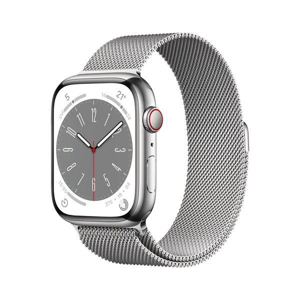 Apple Watch Series 8 GPS + Cellular with Sports Band (45mm Retina LTPO OLED Display, Silver Stainless Steel Case)_1