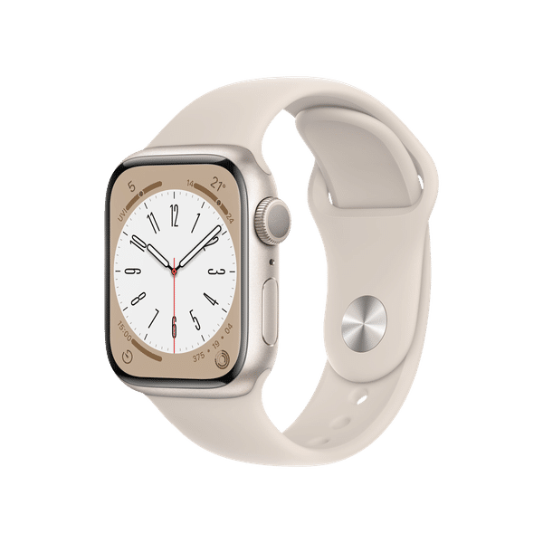 Apple Watch Series 8 GPS with Sports Band (45mm Retina LTPO OLED Display, Starlight Aluminium Case)_1