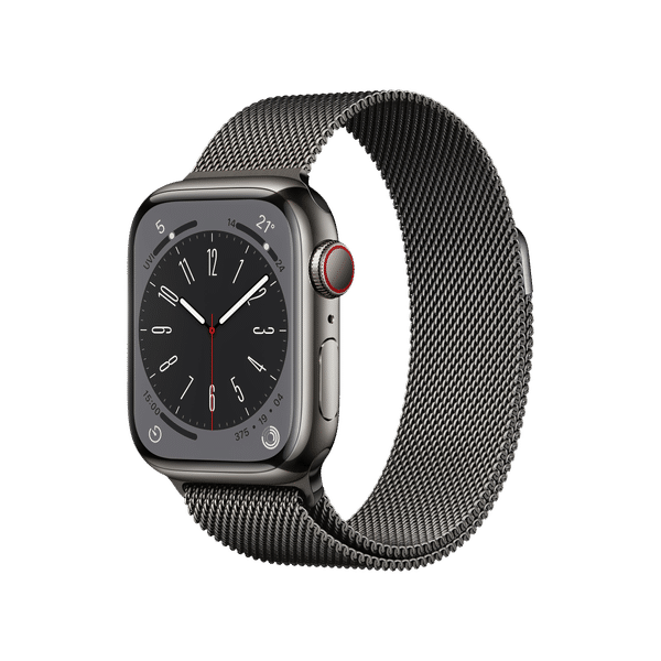 Apple Watch Series 8 GPS + Cellular with Sports Band (41mm Retina LTPO OLED Display, Graphite Stainless Steel Case)_1