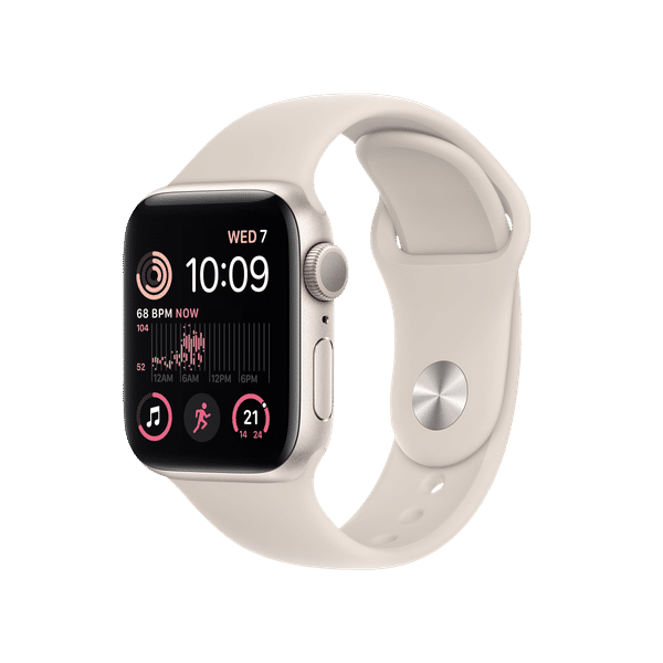 Apple Watch SE GPS with Sports Band (40mm Retina LTPO OLED Display, Starlight Aluminium Case)_1