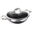 AUFLA NTHC 1.5L Non Stick Aluminium & Stainless Steel Kadhai with Glass Lid (Induction Compatible, Honeycomb Coating, Silver)_1