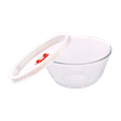 BOROSIL 900ml Borosilicate Glass Mixing & Serving Bowl with White Lid (Scratch Resistant, Transparent)_1