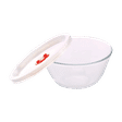 BOROSIL 500ml Borosilicate Glass Mixing & Serving Bowl with White Lid (Scratch Resistant, Transparent)_1