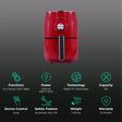 WONDERCHEF Crimson Edge 1.8L 1000 Watt Air Fryer with Rapid Air Technology (Red)_3