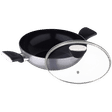 BERGNER Carbon TT 3.5L Non Stick Aluminium Kadhai with Tempered Glass Lid (Induction Compatible, Dishwasher Safe, Silver)_4