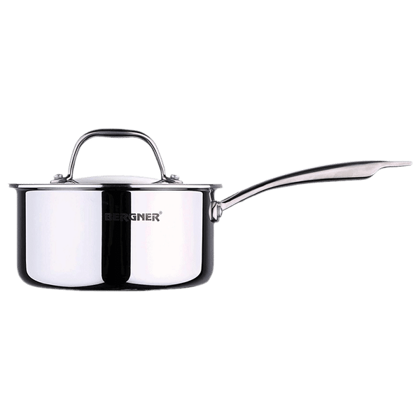 BERGNER Argent 1.6L Stainless Steel Sauce Pan with Stainless Steel Lid (Induction Compatible, Even Heat Distribution, Silver)_1