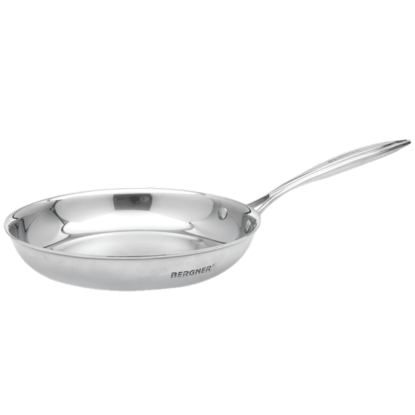 BERGNER Argent Triply 1.5L Non Stick Stainless Steel Fry Pan (Induction Compatible, Even Heat Distribution, Silver)_1