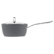 sabichi Haden Perth 2.5L Non Stick Stainless Steel Sauce Pan with Glass Lid (Induction Compatible, Even Heat Distribution, Grey)_1