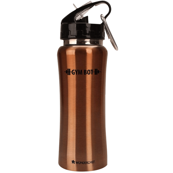 WONDERCHEF Gym-Bot 500ml Stainless Steel Single Wall Water Bottle (BPA Free, Copper)_1