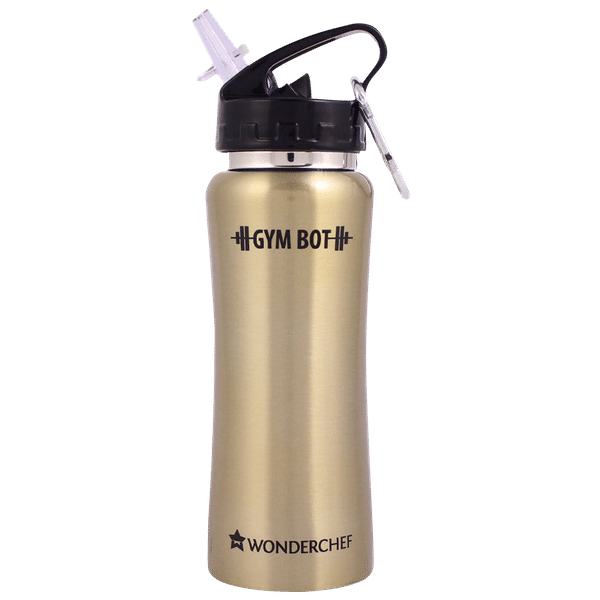 WONDERCHEF Gym-Bot 500ml Stainless Steel Single Wall Water Bottle (BPA Free, Gold)_1