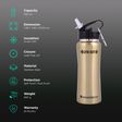 WONDERCHEF Gym-Bot 500ml Stainless Steel Single Wall Water Bottle (BPA Free, Gold)_3