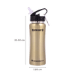 WONDERCHEF Gym-Bot 500ml Stainless Steel Single Wall Water Bottle (BPA Free, Gold)_2