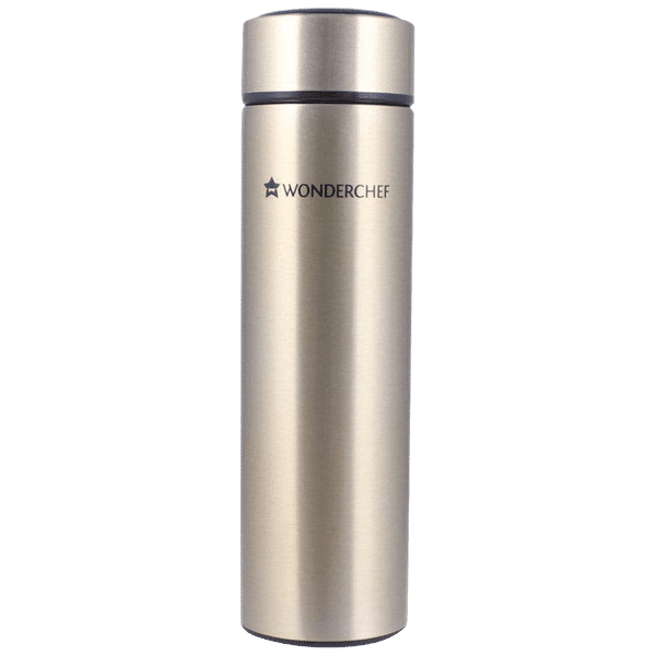 WONDERCHEF Nutri-Bot 480ml Stainless Steel Hot & Cold Double Wall Flask (BPA Free, Gold)_1