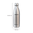 WONDERCHEF Hydro-Bot 500ml Stainless Steel Single Wall Water Bottle (BPA Free, Silver)_2