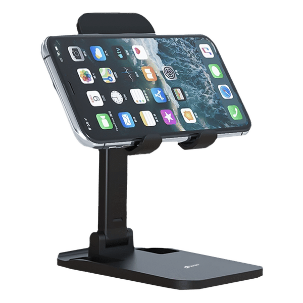 in base Dual Desktop Stand For Mobile & Tablet (360 Degree Rotatable, IB-1070, Black)_1