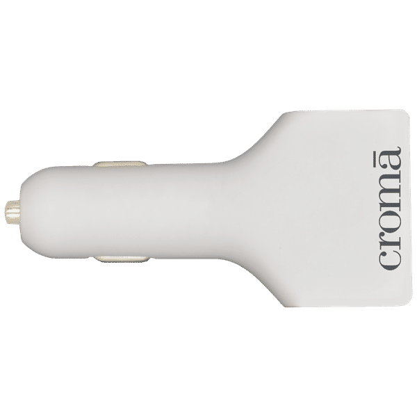 Croma 18W Type A 2-Port Fast Car Charger (Adapter Only, Short Circuit Protection, White)_1